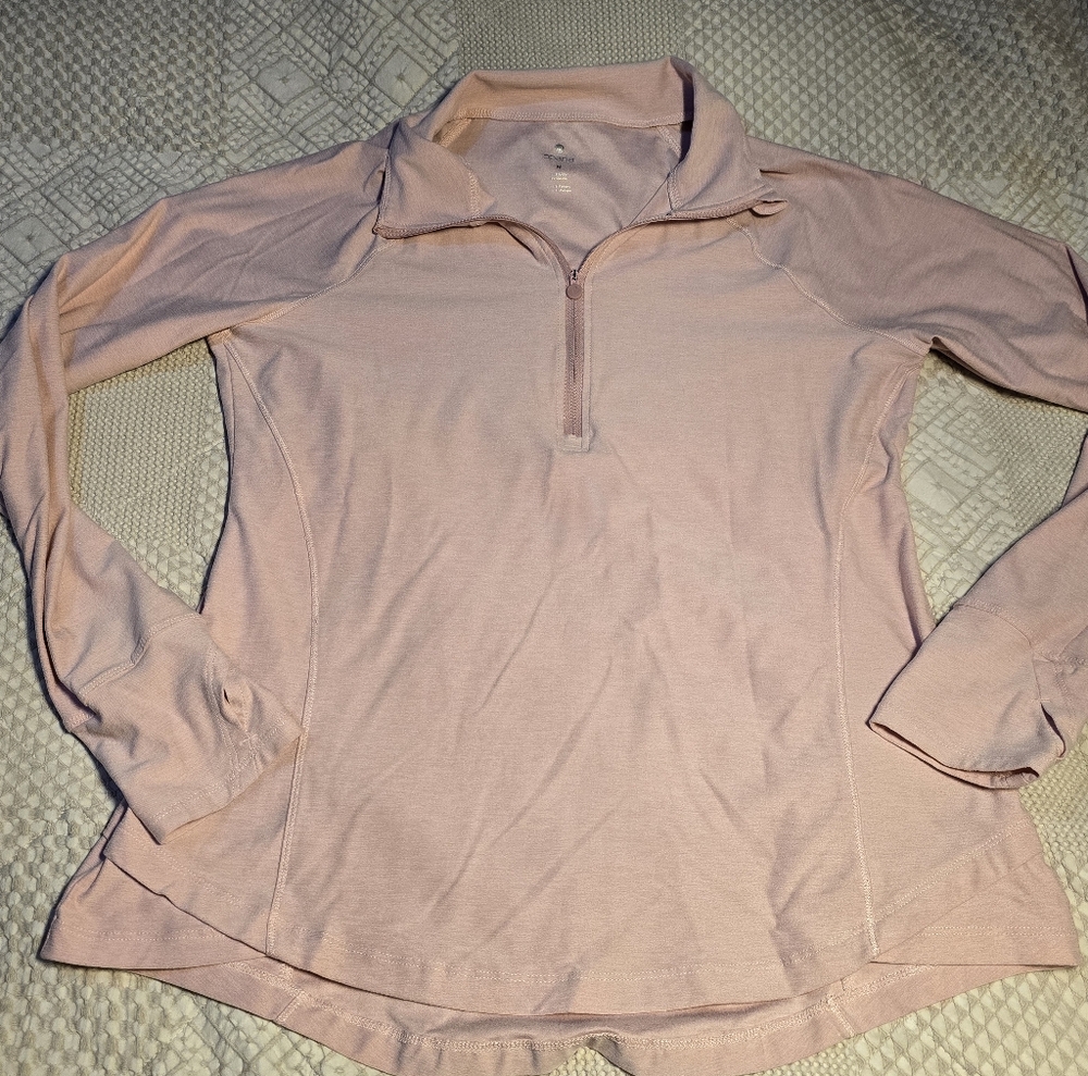 Apana Blush Long Sleeve Quarter-Zip Top